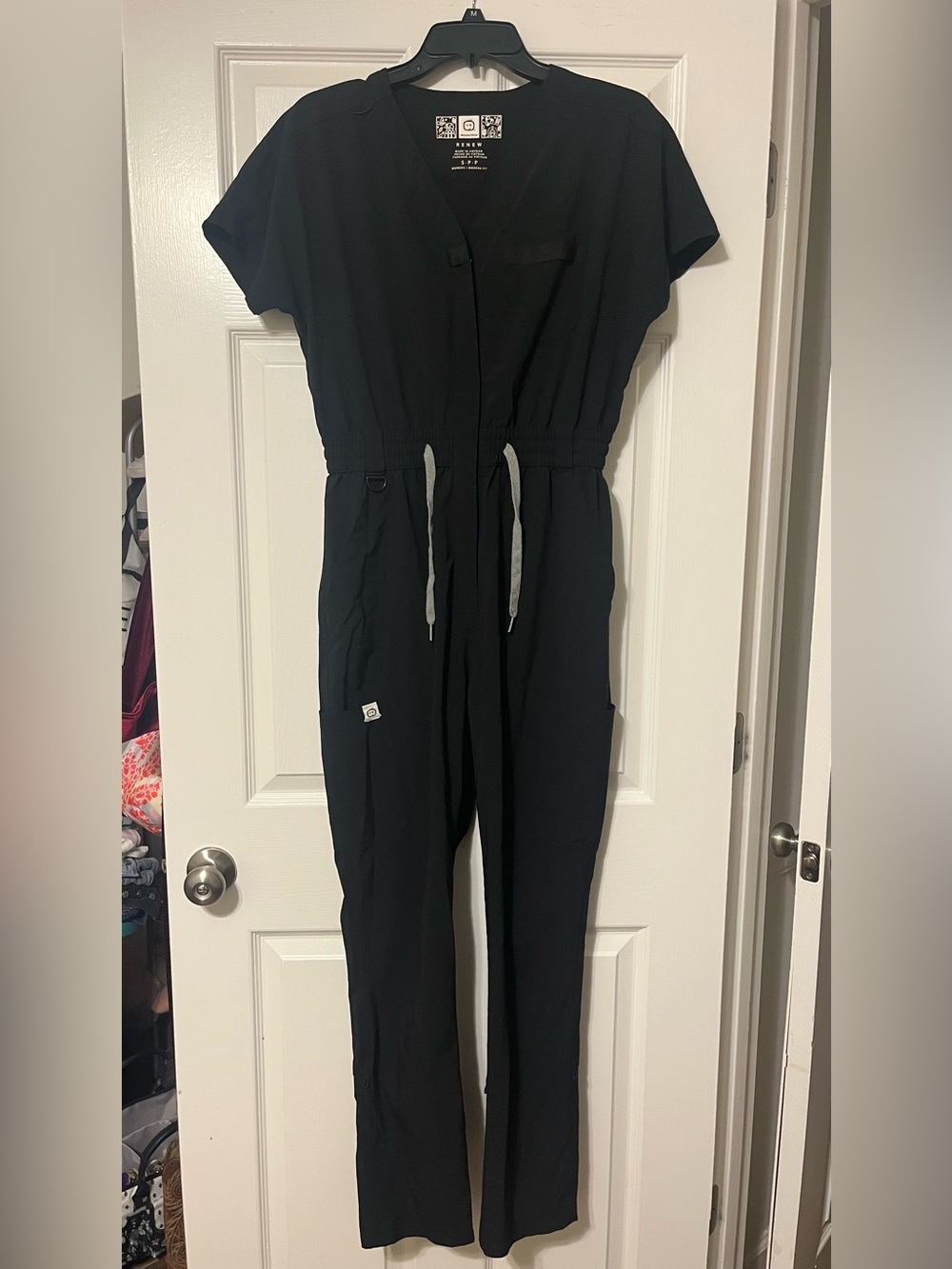 WonderWink Black Scrub Jumpsuit with Drawstring